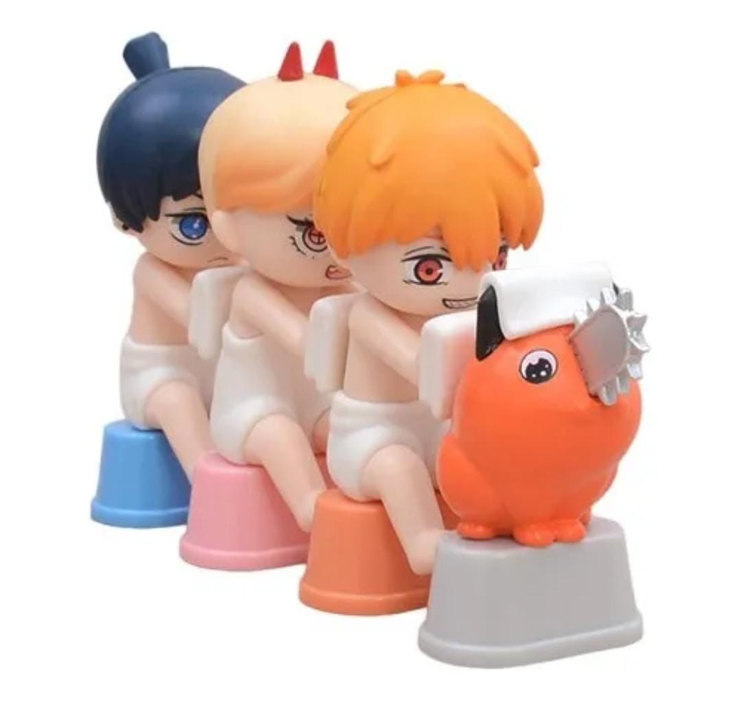 GASHAPONES CHAINSAW MAN 4PCS SIZE 3.5-4 CM CON CAJA