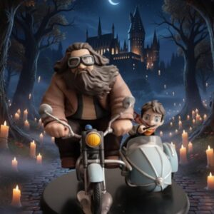 FIGURA HARRY POTTER HAGRID Y HARRY EN MOTO PVC HARD TOY COLOUR SIZE 16.5 CM CON CAJA