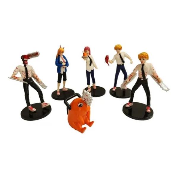 GASHAPONES CHAINSAW MAN 6PCS SIZE 12 CM CON CAJA