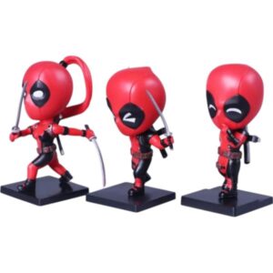 GASHAPONES DEADPOOL 3PCS PVC HARD TOY SET WITH BASE SIZE 7 CM
