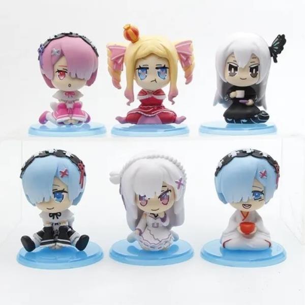 GASHAPONES RE ZERO 6PCS SIZE 8 CM