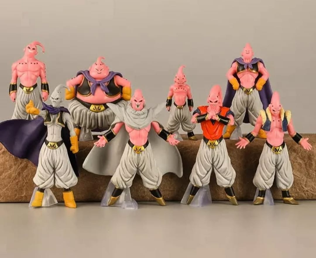 GASHAPONES DRAGON BALL  MAJIN BOO 8PCS PVC HARD TOY SET SIZE 13-20 CM