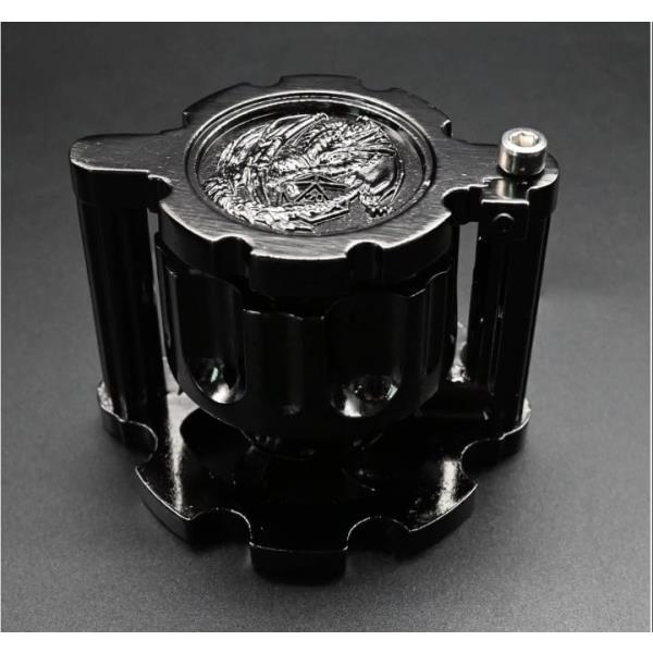 SET DE DADOS BALA POLIEDRICOS DE METAL CON CONTENEDOR DE CILINDRO GIRATORIO NEGRO - Imagen 2