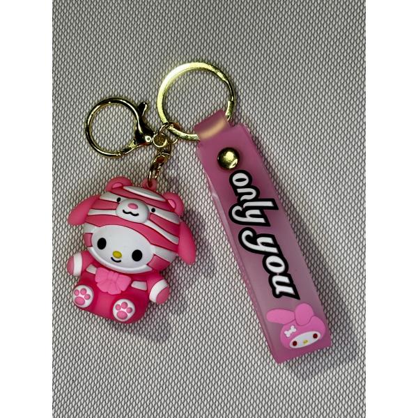 LLAVERO GOMA HELLO KITTY MY MELODY KUROMI #04B