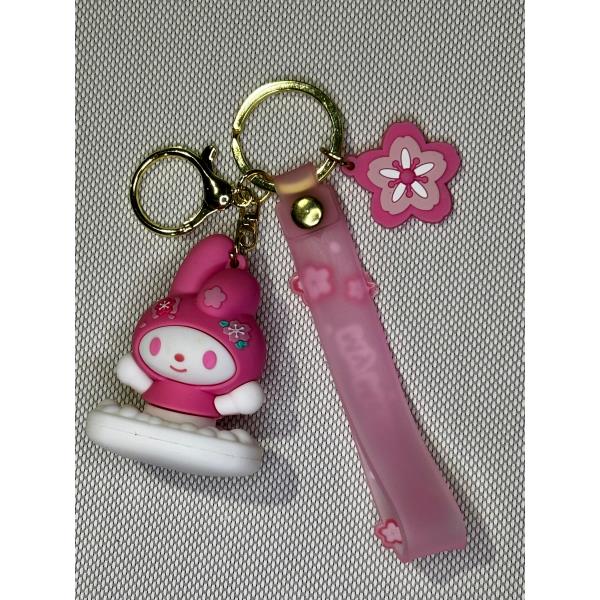 LLAVERO GOMA HELLO KITTY MY MELODY KUROMI - ROSA #01