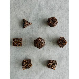 SET DE DADOS METALICOS POLIEDRICOS HUECO #08