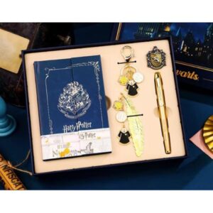 CUADERNO HARRY POTTER  + BOLIGRAFO + MARCA PAGINAS CON FORMA DE PLUMA HUFFLEPUFF