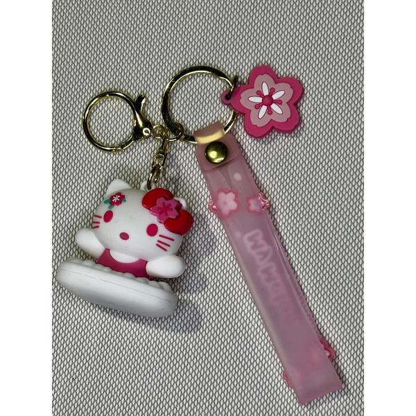 LLAVERO GOMA HELLO KITTY MY MELODY KUROMI - BLANCO #03
