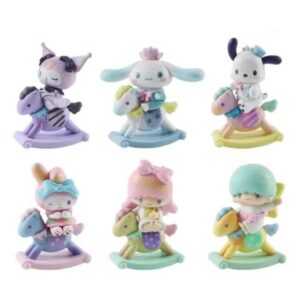 GASHAPONES SANRIO HELLO KITTY KUROMI MY MELODY CINNAMOROL PVC TOYS 6PCS SIZE 9 CM