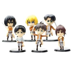 GASHAPONES ATTACK ON TITTAN 6PCS SIZE 9 CM EN BOLSA