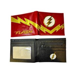 BILLETERA FLASH LOGO METÁLICO RAYOS DORADOS