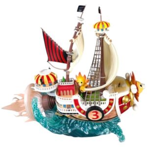 BARCO ONE PIECE MOD. THOUSAND SUNNY PVC HARD TOY SHIP COLOUR CON CAJA WITH BASE SIZE 33 CM