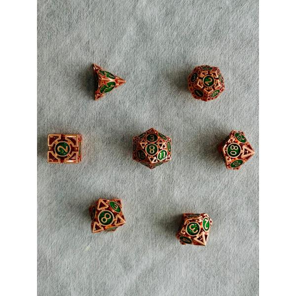 SET DE DADOS METALICOS POLIEDRICOS HUECO #03