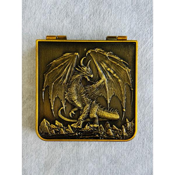 SET DE DADOS METALICOS SPINNER CON ESTUCHE SIMIL CUERO #08 BRONCE - Imagen 3