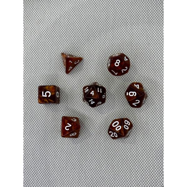 SET 7 DADOS ROL #64 MARRON