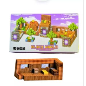 BLOQUES MAGNETICOS MINECRAFT 80 PIEZAS MADERA