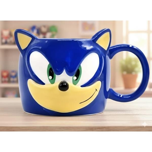 TAZA 3D CERÁMICA SONIC CON CAJA