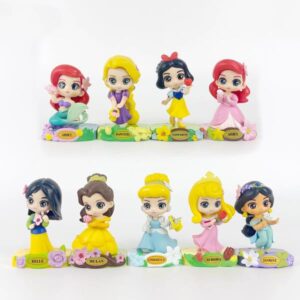 GASHAPONES PRINCESAS DISNEY 9PCS PVC HARD TOY SET WITH BASE SIZE 10 CM