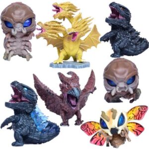 GASHAPONES GODZILLA KING OF THE MONSTERS 7PCS PVC HARD TOY SET SIZE 6-10 CM
