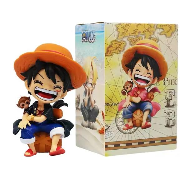 FIGURA ONE PIECE MONKEY D LUFFY SENTADO SIZE 13 CM CON CAJA