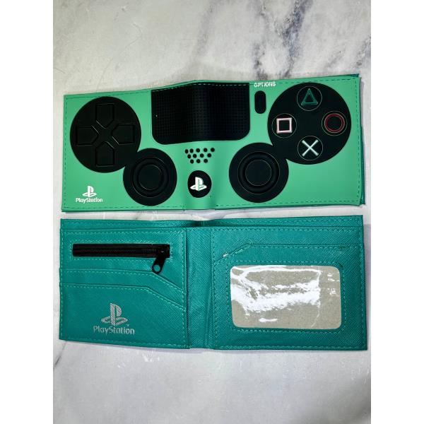 BILLETERA GAMER PLAYSTATION VERDE SILICONA