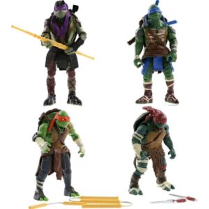 GASHAPONES TORTUGAS NINJA 4PCS PVC HARD TOY SIZE 12-14 CM
