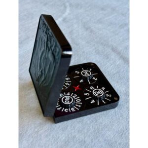 SET DE DADOS METALICOS SPINNER CON ESTUCHE SIMIL CUERO #02 VERDE OSCURO