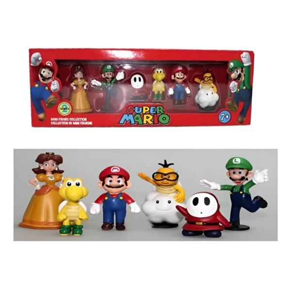 FIGURA MARIO BROS 6 PCS 6 CM CON CAJA #2