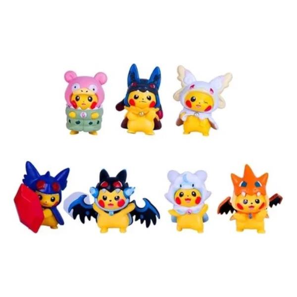 GASHAPONES PIKACHU DISFRAZADO 7PCS 7.5 CM
