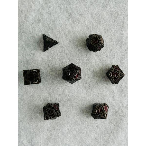 SET DE DADOS METALICOS POLIEDRICOS HUECO #04