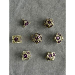 SET DE DADOS METALICOS POLIEDRICOS HUECO #06