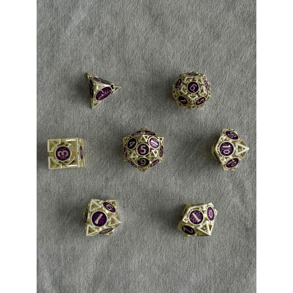 SET DE DADOS METALICOS POLIEDRICOS HUECO #06