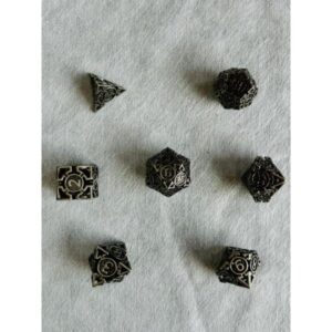 SET DE DADOS METALICOS POLIEDRICOS HUECO #07