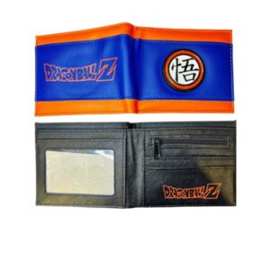 BILLETERA DRAGON BALL Z AZUL CON ESTILO MANGA Y LOGO
