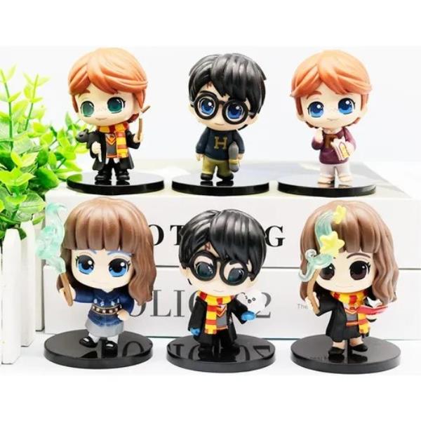 GASHAPONES HARRY POTTER 6PCS PVC HARD TOY SET WITH BASE SIZE 8-9 CM
