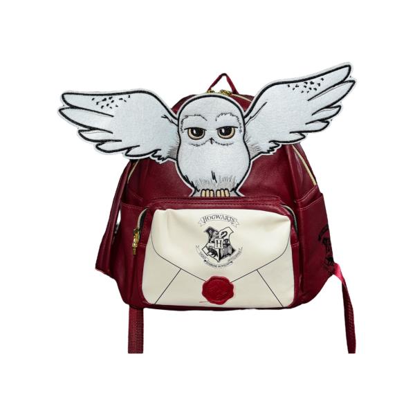 MOCHILA HARRY POTTER BUHO DE TELA BLANCO CON SOBRE BLANCO