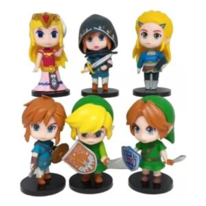 GASHAPONES THE LEGEND OF ZELDA 6PCS PVC HARD TOY SET WITH BASE SIZE 8-9 CM