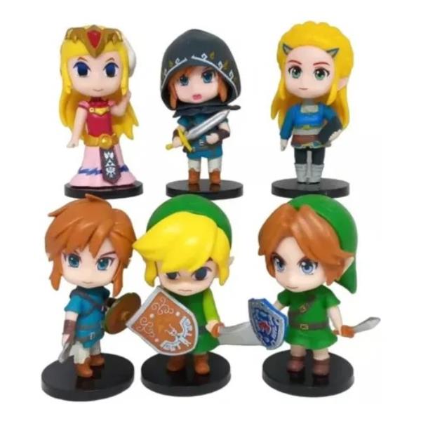 GASHAPONES THE LEGEND OF ZELDA 6PCS PVC HARD TOY SET WITH BASE SIZE 8-9 CM