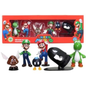 FIGURA MARIO BROS 6 PCS 6 CM CON CAJA #1