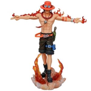 FIGURA ONE PIECE PORTGAS D ACE SHIROHIGE KIZARU AOKIJI PVC HARD TOY WITH BASE BROWN CON CAJA SIZE 25 CM