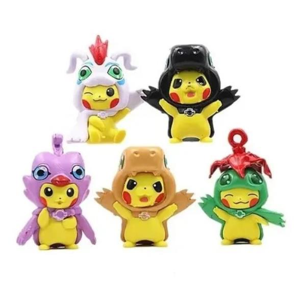 GASHAPONES PIKACHU DISFRAZADO DIGIMON 5PCS SIZE 9 CM