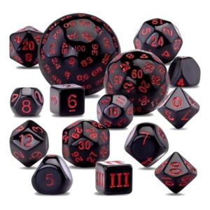 SET DE DADOS POLIEDRICOS 15 UNIDADES #04 ROJO