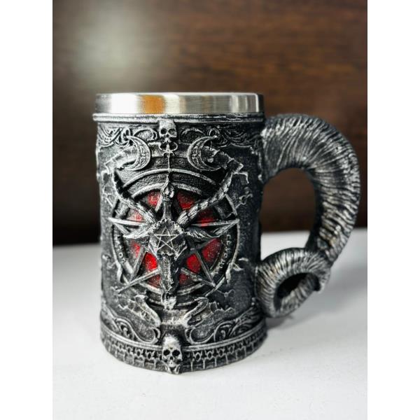 CHOPS MEDIEVAL BAPHOMET DE ACERO INOXIDABLE