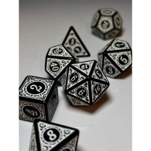 SET 7 DADOS ROL ESPECIALES #05  BLANCO & NEGRO