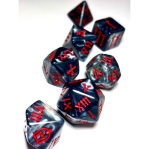 SET 7 DADOS ROL CON NUMEROS ROMANOS #04 GRIS