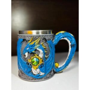 CHOPS MEDIEVAL DRAGON AZUL DE ACERO INOXIDABLE