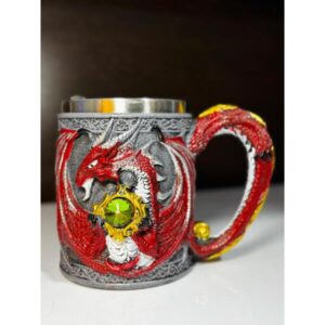 CHOPS MEDIEVAL DRAGON ROJO DE ACERO INOXIDABLE