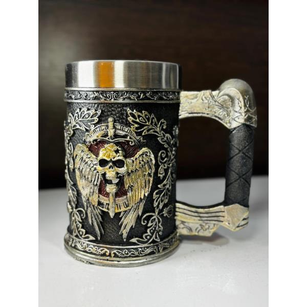 CHOPS MEDIEVAL CON RUNAS NORDICAS DE ACERO INOXIDABLE