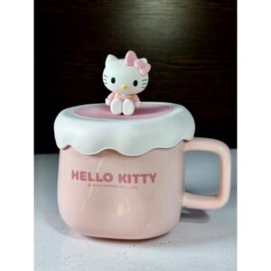 TAZA CERÁMICA MY MELODY - HELLO KITTY CON TAPA DE SILICONA EN CAJA