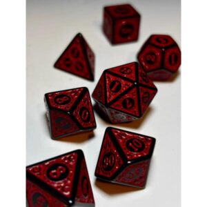 SET 7 DADOS ROL ESPECIALES #02 ROJO & NEGRO